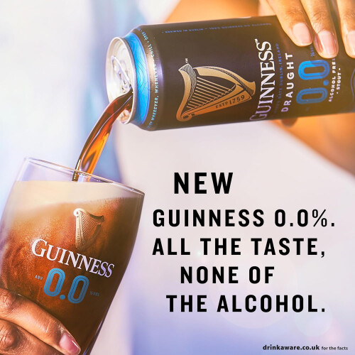 Guinness Draught 0.0 Alcohol Free Stout | 0% vol | 24 x 440ml | 1