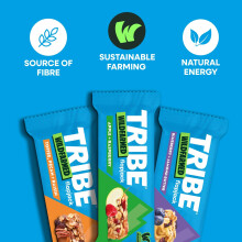 TRIBE x Wildfarmed Vegan Flapjack Bars Apple Raspberry Oat Bars 16 x