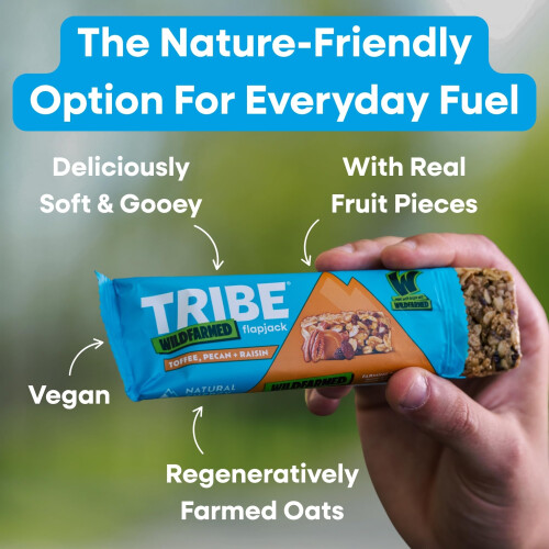 Tribe TRIBE x Wildfarmed Vegan Flapjack Bars  Apple  Raspberry Oat Bars 16 x 1
