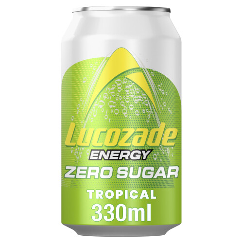 Lucozade Lucozade Energy Zero Sugar Drink Tropical 330ml can (Pack 6) 2