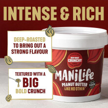 ManiLife Deep Roast Crunchy Natural Peanut Butter 900g High Protein N