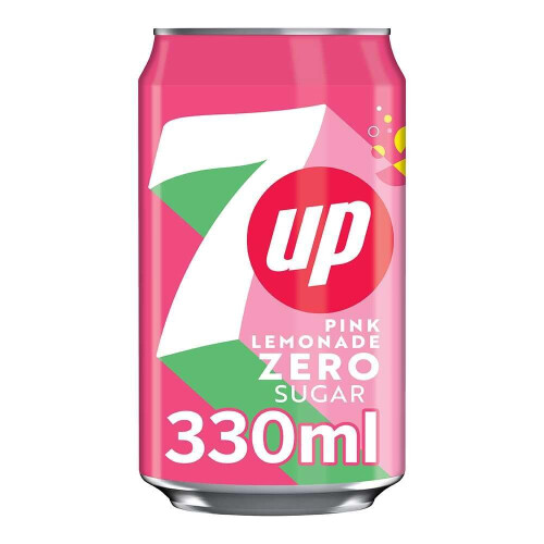 7UP Zero Pink Lemonade 330ml Can (Pack of 8) 1