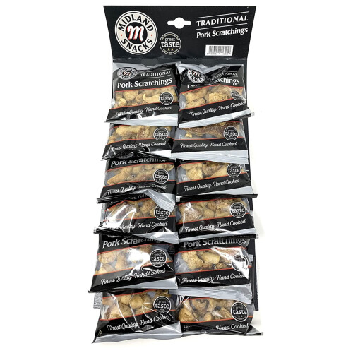 Midland Snacks Traditional Pork Scratchings 40g x Case of 1