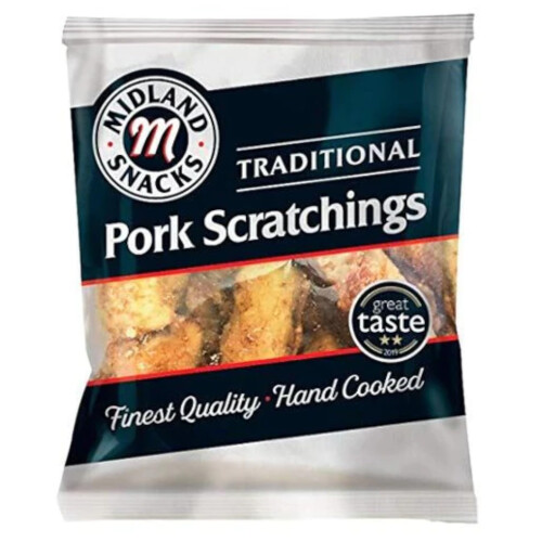 Midland Snacks Traditional Pork Scratchings 40g x Case of 2