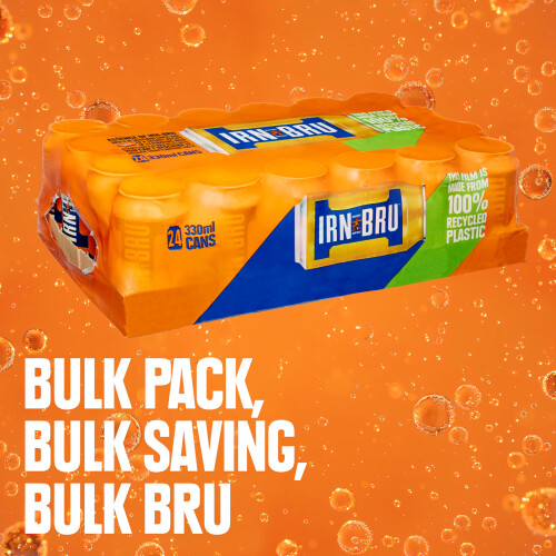 IRN-BRU Regular, 24 Pack Iconic Flavoured Fizzy Drinks Multipack Cans 2
