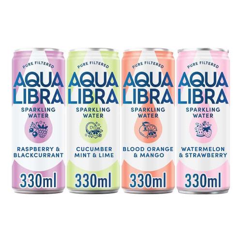 Aqua Libra Variety Pack, Cucumber, Mint & Lime, Raspberry & Blackcurrant, Orange 2