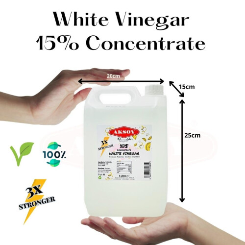 Aksoy Lemon Vinegar 15% Concentrate 5LT | 3X Stronger Than Regular 1