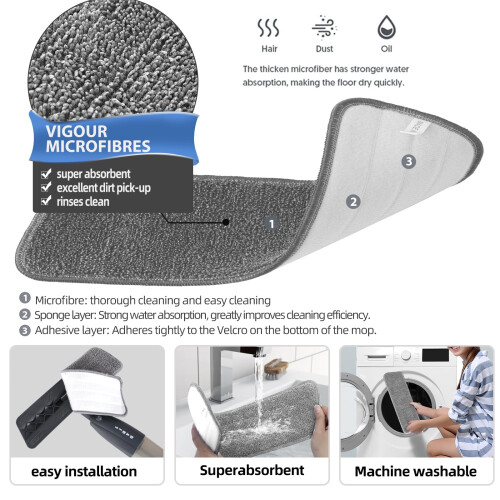 Microfibre Spray Mops for Floors Cleaning, 360 Degree Rotating Floor 1