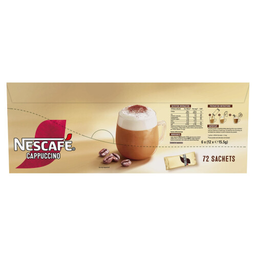 Nescafe NESCAFÉ Cappuccino Instant Coffee Sachets - 72 x 15.5g 2