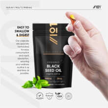 Organic Black Seed Oil Capsules 1440mg – 3X Thymoquenine 60 Vegan Cap