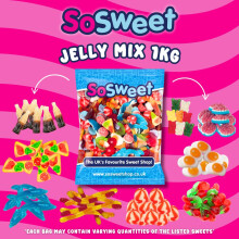 SoSweet Jelly Sweet Mix – 1kg Bulk Bag of Classic Chewy Sweets Party