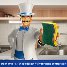 MRSIGA Heavy Duty Scrub Sponge Pack of 24 Size11 x 7 x 3cm