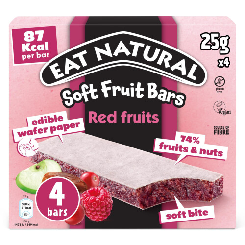 Eat Natural Soft Fruit Bars Red Berries, 4x25g 1