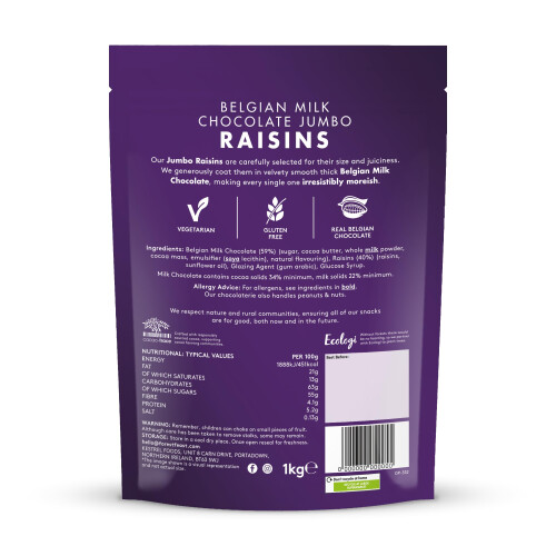 Forest Feast Belgian Milk Chocolate Jumbo Raisins 1