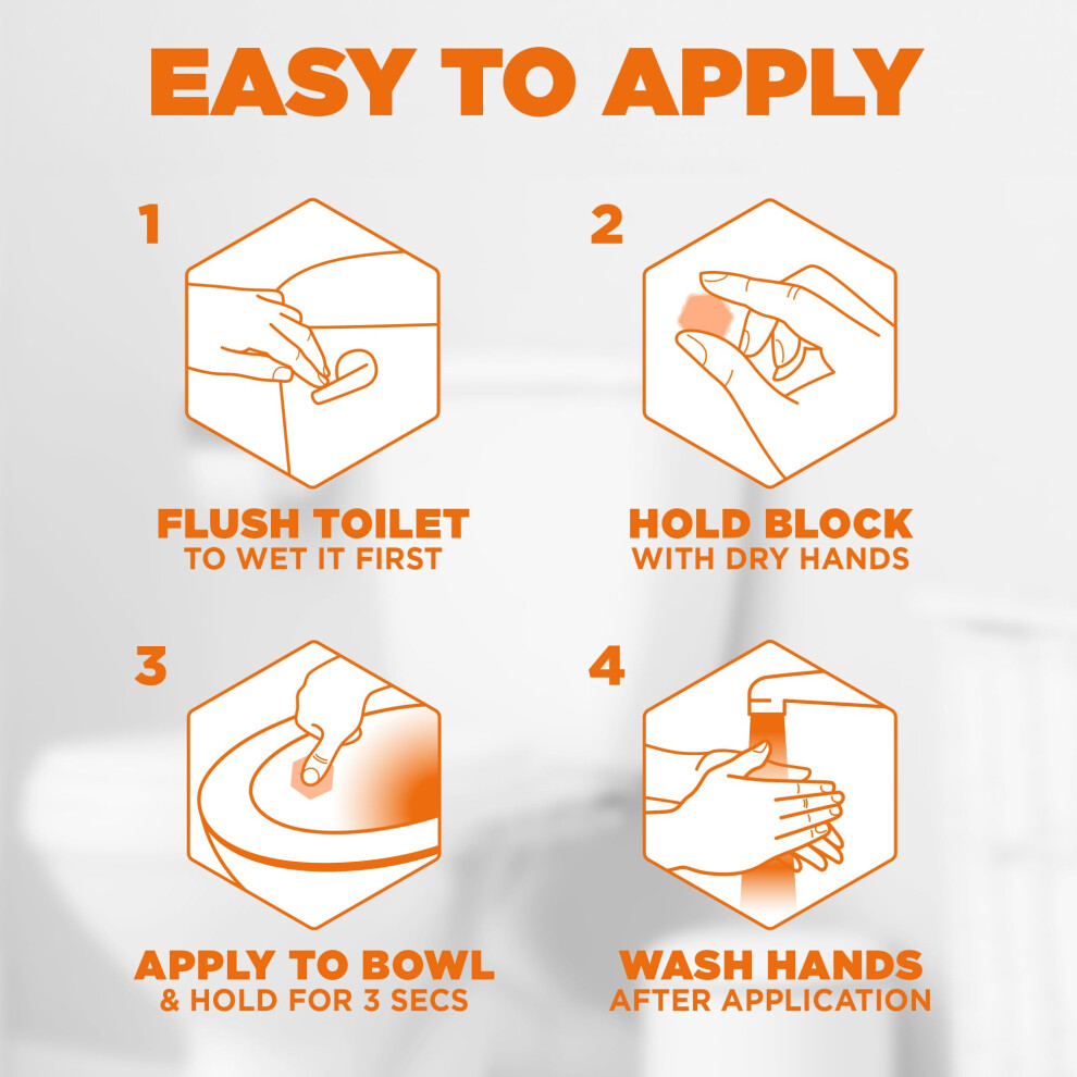 Harpic Hygienic Fresh Sticker Adhesive Toilet Block Citrus Pack 1 X 4
