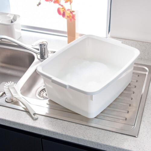 Addis Addis 502814 Plastic Butler Large Rectangular Bowl, Linen Cream, 12.5 Litre 1
