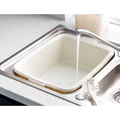 Addis Addis 502814 Plastic Butler Large Rectangular Bowl, Linen Cream, 12.5 Litre 2