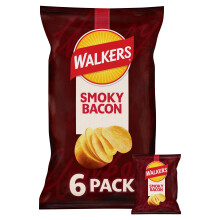 Walkers Smoky Bacon Multipack Crisps 6x25g