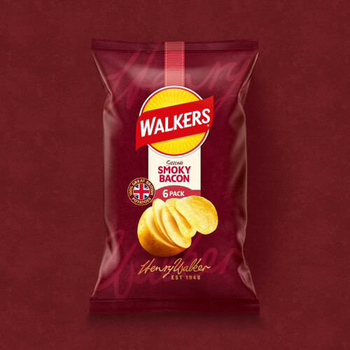 Walkers Walkers Smoky Bacon Multipack Crisps 6x25g 2