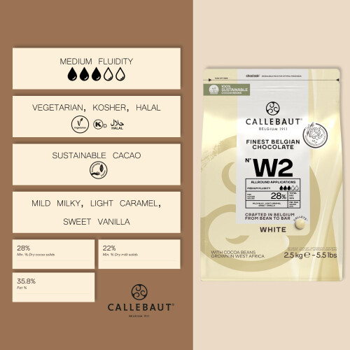 Callebaut Callebaut Select White W2 Chocolate Callets 2.5 1