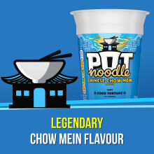 Pot Noodle Chinese Chow Mein Standard Pot Noodle instant vegan* snack quick to make noodles Instant Noodle 12x 90 g