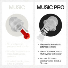 EarPeace Music PRO Concert Ear Plugs - Ear Protection Silicone Earplugs for Concerts, Musicians, Festivals, & Loud Venues - Hearing Protection & Nois