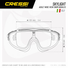 Cressi Skylight Swimming Goggles - Silicone Seal for Adult Swim Goggles - UV Anti-Fog Swimming Mask - Clear/Frame Black Lime