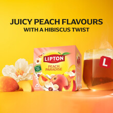 Lipton Peach Paradise Fruit Infusion Herbal Tea Bags Peach White Hib