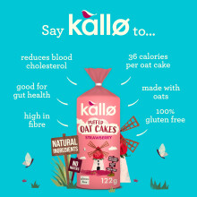 Kallo Strawberry Puffed Oat Cakes – GlutenFree High in Fibre Helps Low