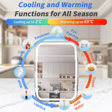YASHE Mini Fridge for Bedroom, Skincare Fridge with LED Light Mirror, 4L Small Fridge Portable,220V AC/ 12V DC Thermoelectric Warmer & Cooler for Car