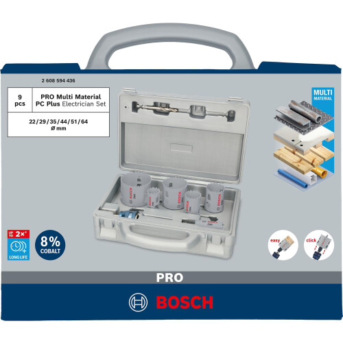 Bosch Bosch 9x PRO MultiMat Power Change Plus Hole Saw Set - BMC 1