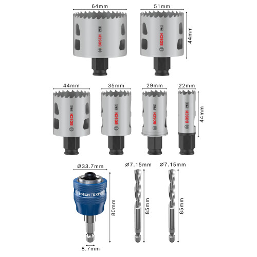 Bosch Bosch 9x PRO MultiMat Power Change Plus Hole Saw Set - BMC 2