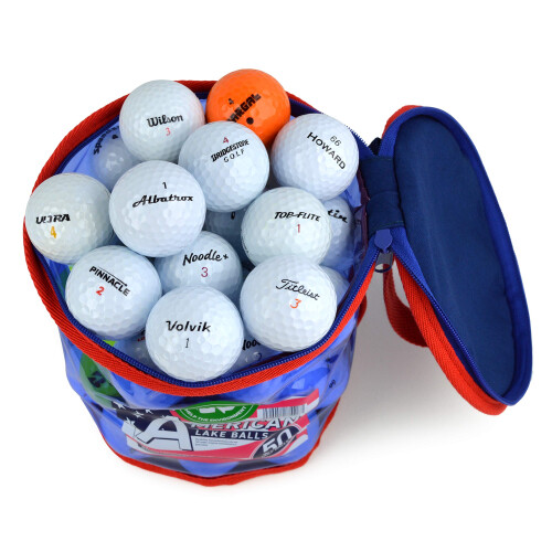 Second Chance 50 Lake Golf Balls with Storage Bag, Mix 1