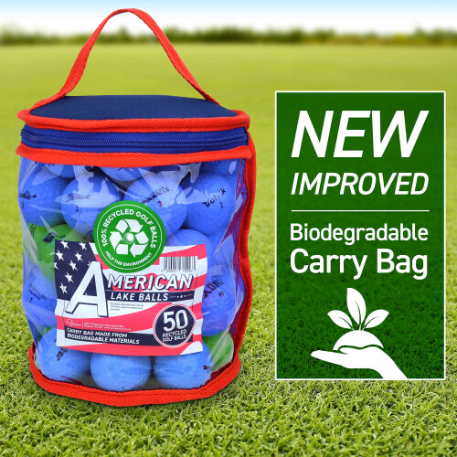 Second Chance 50 Lake Golf Balls with Storage Bag, Mix 2