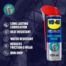 WD40 Specialist White Lithium Grease Spray 250ml 6Pack Long Lasting Sp