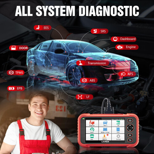 LAUNCH CRP123E Plus OBD2 Diagnostic Tool, Full Systems OBD/OBD2 Scanner for ENG/AT/ABS/SRS/DOOR/EPB/EES/TPMS/AFS Etc, Code Reader with 3+ Reset Servic 1