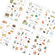 6Sheets Scrapbooking Decorative Sticker Waterproof-light  time