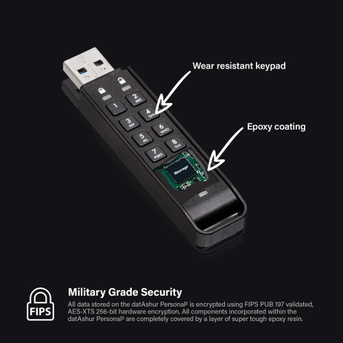 iStorage datAshur Personal2 16 GB | Secure Flash Drive | Password Protected | Portable | Military Grade Hardware Encryption 2