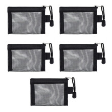 5 Pieces Quality Mesh Coin Pouches Bag with Zipper Closure