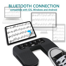 Tavsou Bluetooth Page Turner Pedal For Tablets Smartphones rechargeable Anti-Skid Pad (Plus)