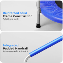 SereneLife Foldable Trampoline for Adults and Kids 91/102cm, Indoor Outdoor Mini Fitness Rebounder with Foam Handle, Compact Exercise Equipment for Ho
