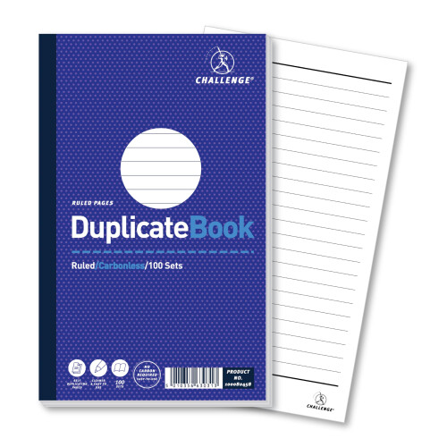 Challenge Challenge Duplicate Book, Carbonless, 100 Pages, 5 pack (210 x 130 mm) 1