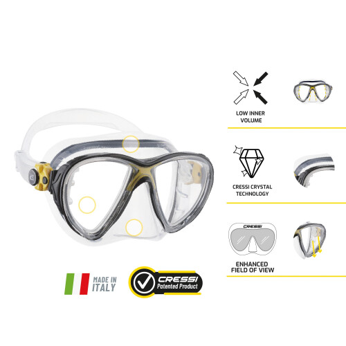 Cressi Cressi Snorkel Mask, Clear/Black, Silicone 2