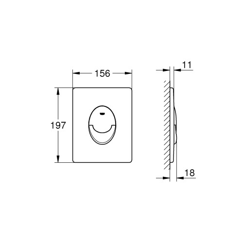 Grohe GROHE 38505P00 Skate Air Flush Plate (Vertical Placement) - Brushed Chrome 1