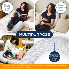Niimo XXL Pregnancy Pillow & Nursing Pillow - 2-in-1 Design with a 100% Cotton Cover, Machine-Washable, Blue Fish (200 x 70 cm)