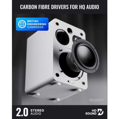 MAJORITY D70X Active Bluetooth Bookshelf Speakers | Powered Stereo Speakers 2