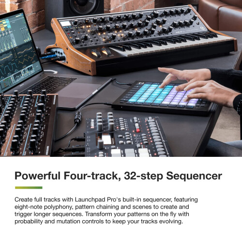 Novation Launchpad Pro MK3, MIDI 64-Grid Controller and Sequencer for Ableton Live, Logic Pro and Hardware, 64 Sensitive RGB Pads, Dynamic Note Playi 1