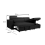 (Black Linen) 4 Seater Reversible Sofa Bed Storage Sofa Bed Pull-Out Sleeper Corner L-Shaped UK 4