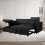 (Black Linen) 4 Seater Reversible Sofa Bed Storage Sofa Bed Pull-Out Sleeper Corner L-Shaped UK 5