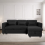 (Black Linen) 4 Seater Reversible Sofa Bed Storage Sofa Bed Pull-Out Sleeper Corner L-Shaped UK 7